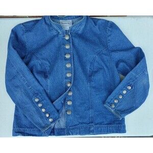 TWO Retro Fitted Jean Jacket Waist Length 14W. VINTAGE R&R Party Like It's 1999